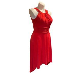 Sangria Red Sleeveless Keyhole High Low Dress Size 10 Style AWIFU42